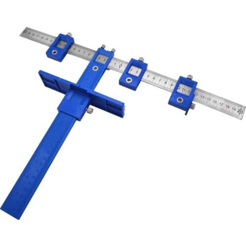 Multi-function Drill Punch Locator Furniture Woodworking Drill Guide Drilling Dowelling Hole Saw Adjustable ruller