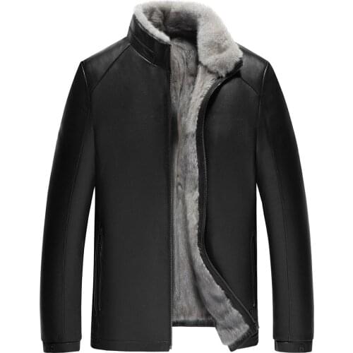 Genuine Leather Jacket Men Real Mink Fur Liner Coat Winter Jacket Men Real Goatskin Warm Jackets Plus Size Chaqueta Hombre Y1652