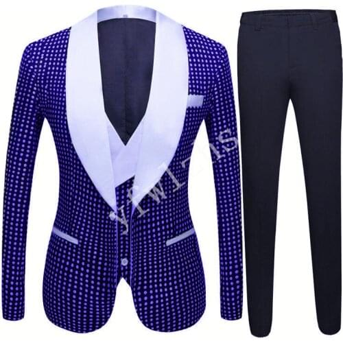New Arrival One Button Groomsmen Shawl Lapel Groom Tuxedos Men Suits Wedding/Prom Best Man Blazer ( Jacket+Pants+Vest+Tie) B73