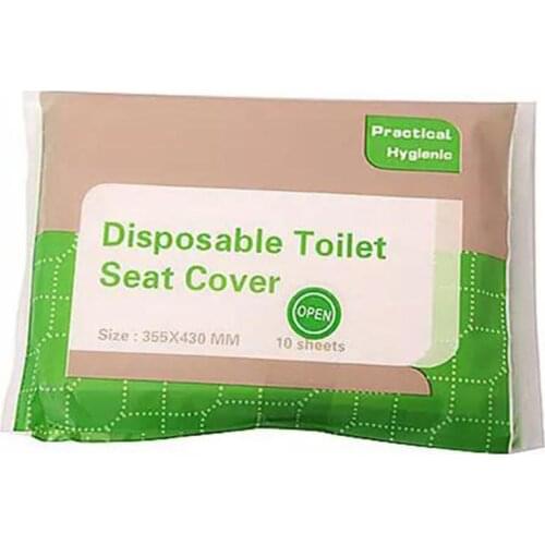 10 Sheets Disposable Soluble in Water Toilet Seat Cover Mat Travel Portable Toilet Paper Pad Bathroom Products Supplies