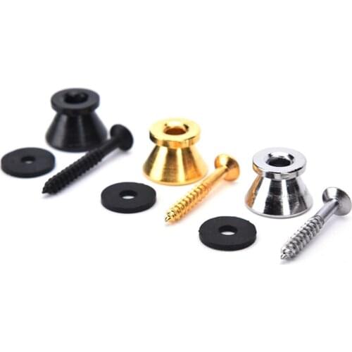 IRIN 2Pcs Skid Proof Round Head Strap lock Straplock Black Silver Gold Chrome For Bass Guitar Button Lock Straplocks