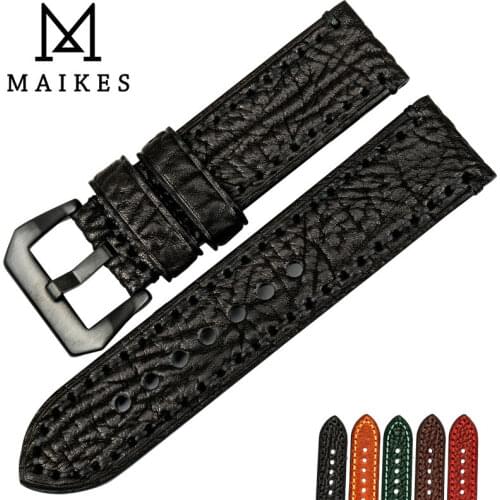 MAIKES Good quality Italian leather watch strap 20mm 22mm 24mm 26mm watchbands watch band for samsung gear s3 watch bracelet