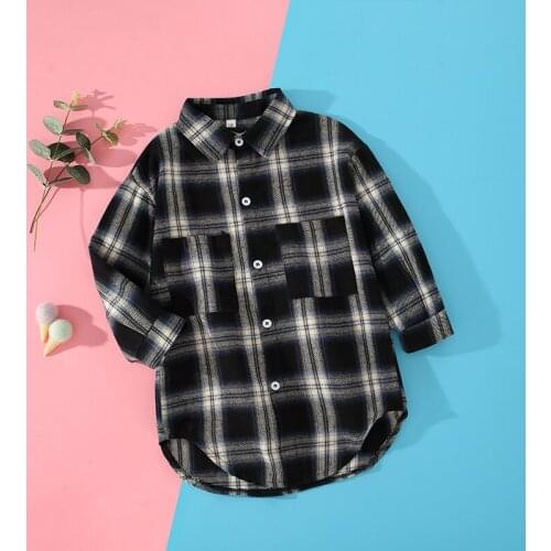 Spring & Autumn Girls Plaid Shirts for Kids 2021 Casual Baby Long Sleeve Clothes Cotton Children Tops for Teens 6 8 10 12 14Y