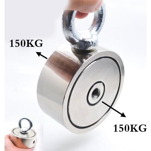 Strong Neodymium Magnet Double Side Search Magnetic hook D48 - D74mm Super Power Salvage Fishing Magnetic Stell Cup Holder