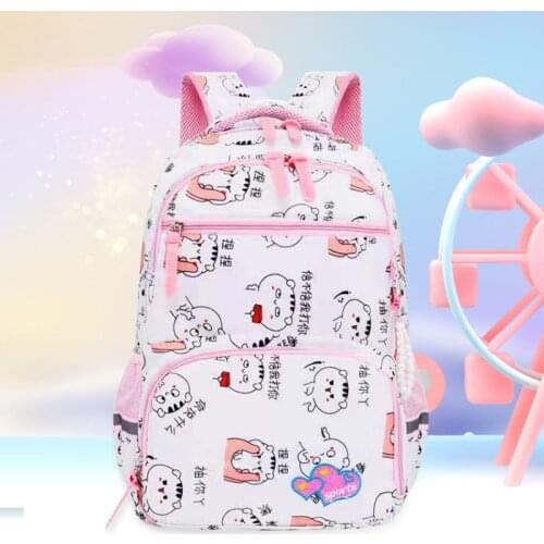 Cute Girls School Bag Waterproof Nylon Shoulder Bag Anti-theft 15.6 Inch Laptop Rucksack Night Reflection Backbag Mochilas