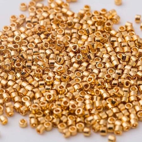 24k Gold Miyuki Delica Beads 1.3*1.6mm Taidian5grams Nickel Plated Metallic 11/0 Seedbeads For DIY Beading Making DB31