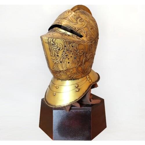 European medieval boutique helmet gorgeous armor bar net coffee restaurant lobby decorations ornaments decorated desktop
