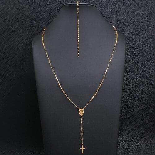 High Quality Fashion Stainless Steel Jewelry Set Chain Necklace Bracelet Cross For Woman Party Gift SFHKBNJP