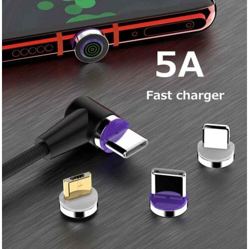 1M 5A Magnetic Cable Micro Usb Type C Super Fast Charging Phone Usb C For iPhone Xr 8 7 Xiaomi LG Android Mobile Charger Cable