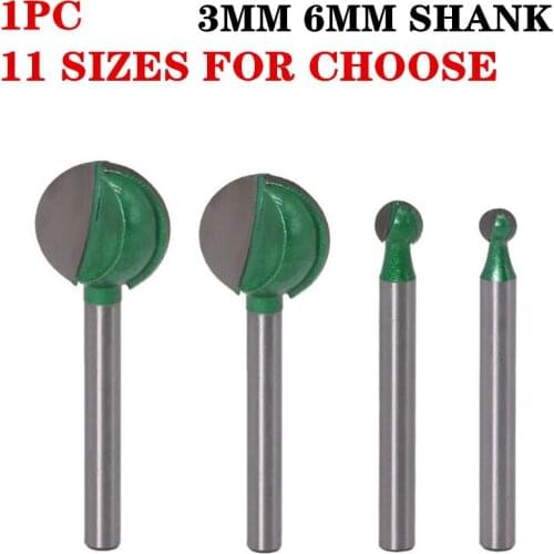 1pc 3mm 6mm Shank Carving Woodworking Pill /Ball Knife Chisel /Ball Milling Cutter /Carving Drill Dremel Rotary Tool
