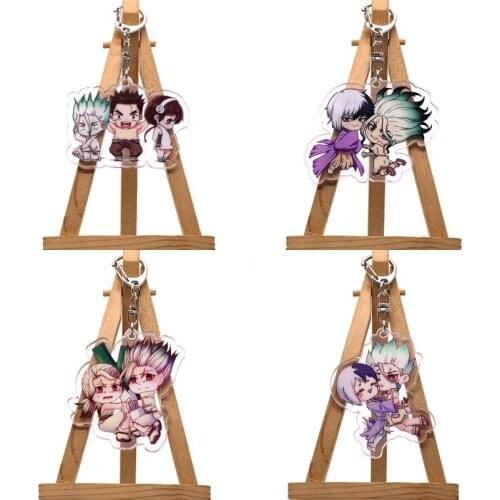 1pcs Anime Cartoon Dr.STONE Ishigami Senkuu Printed Pendant Acrylic Keychain Cosplay Prop Decor Boy Girl Keyring Gift