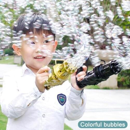 1 Pc Gatling Bubble Machine Bubbler Maker Safe Summer Cooling Fan For Kid Outdoor
