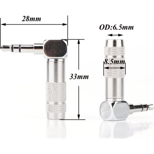 2pcs HP101 3.5mm Right Angle Angled Stereo Jack Plug Audio Cable Solder Adapter Terminal