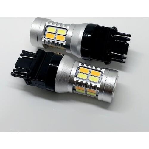 2pcs T25 3157 P27 5W 20SMD 5730 LEDs Switchback LED Car Signal Lights Turn Parking Auto Led White Amber Dual Color