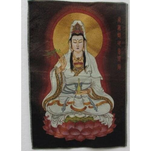 23.64"/ Silk embroidery thangka goddess guanyin in Tibet and Nepal
