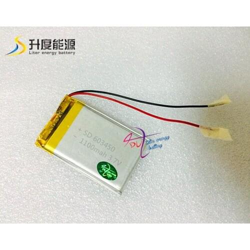 3.7V 1100mah 603450 Lithium Polymer Li-Po Rechargeable Battery For MP4 MP5 GPS DVD mobile video game PAD E-books tablet PC