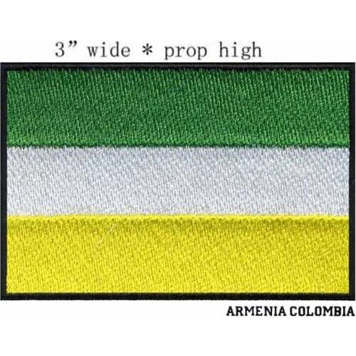 Armenia, Colombia Flag 3" wide embroidery patch for sons-of-anarchy/3d applique/iron patches on cloth