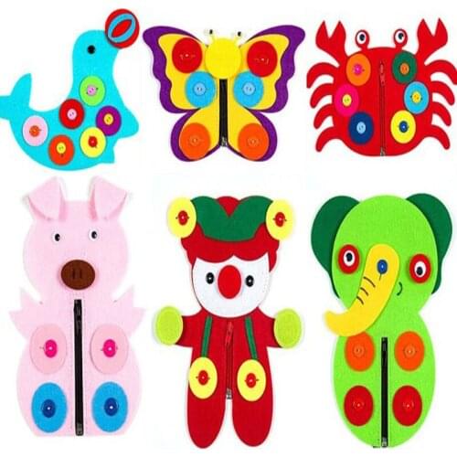 7 Designs Butterfly Dolphin Pig Candy Clown Kids Early Learning Felt Fabric Children handmade Nonwoven Decoration DIY Felt Fabri