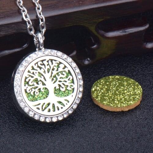 Stainless steel Aromatherapy Diffuser Necklace Jewelry Perfume Locket Pendant Essential Oil Scent Locket Necklace With Pads Gift