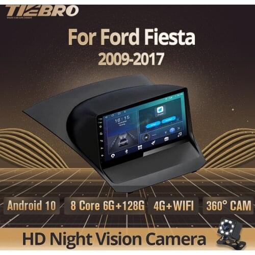 2DIN Android 10.0 Car Radio For Ford Fiesta 2009-2017 Car Receiver GPS Navigation Stereo Receiver DSP Car Multimedia Player IGO