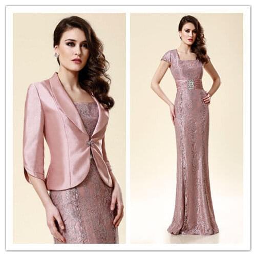 Free shipping robe de soiree 2016 new fashion vestido de festa longo femininos long Mother of the Bride lace Dresses with jacket