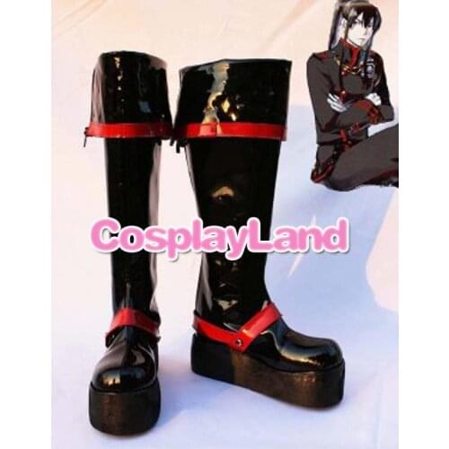 D Gray-Man Yu Kanda Long Red Cosplay Boots Shoes Anime Party Cosplay Show Boots Custom Made for Adult Men Shoes