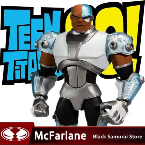 DC Comics McFarlane Teen Titans Cyborg Anime action figure 17cm Collectible figurines Model Halloween Gift Toys for boys