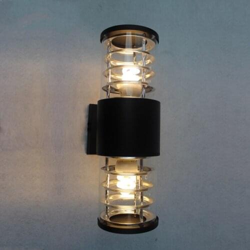 European outdoor waterproof double-headed wall lamp E27 lamp holder aluminum wall lamp garden villa hotel corridor AC90-260V