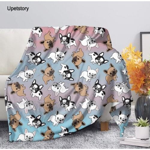 Upetstory Cute Colorful Pug Dog Printed Fleece Throw Blankets for Kids Adults Soft Warm BedroomThrow Blanket on Bed Sofa Bedding