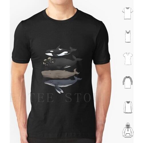 Whale Chart T Shirt Print Cotton Whales Humpback Whale Killer Whale Orca Whale Right Whale Whale