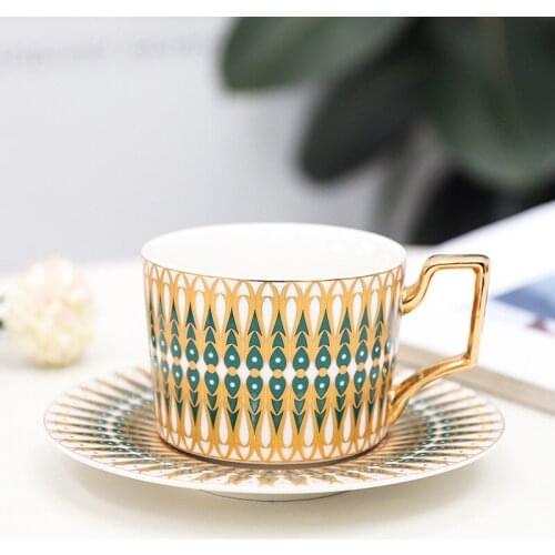 Coffee Set Cups & Saucers Ceramics With Handle Water Milk Tea Mugs Drinking Utensils Bone China Wedding Gifts Eco-Friendly 250ML