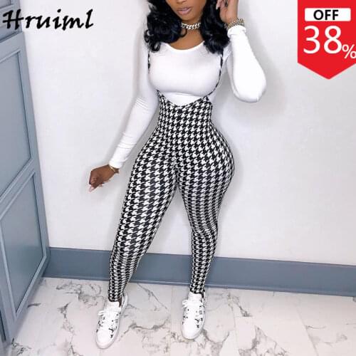 2 Piece Set Women Casual New Arrival Fashion Skinny Sexy Slim Long Sleeves T Shirt Printed Suspender Trousers Suit Women