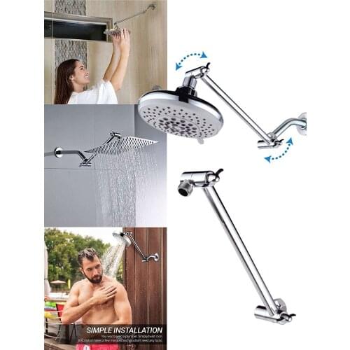 Brass Extension Rod Shower Extension Rod Adjustable Elbow Shower Arm Bracket Toothed Extension Rod for Bathroom And Home