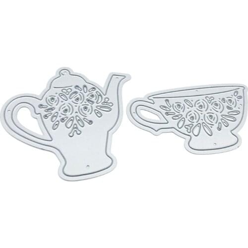 Teacup Teapot Metal Cutting Dies Stencil Scrapbooking DIY Album Stamp Paper Card Mold Embossing Decoration Craft