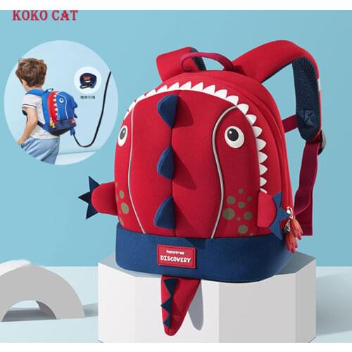 Cute 3D Cartoon Dinosaur Baby Safety Harness Backpack Toddler Anti-lost Bag Children Comfortable Schoolbag Boys Gift Escolares