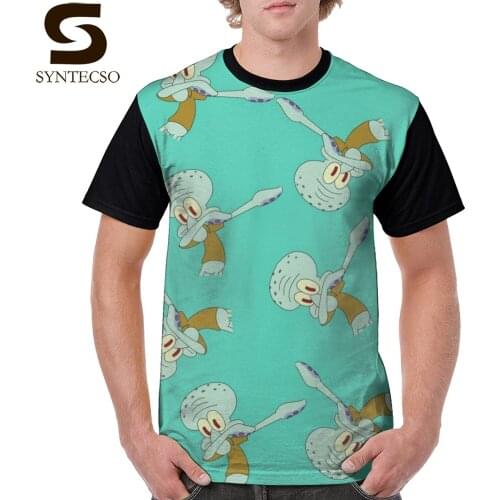 Squidward T Shirt Squidward Dab T-Shirt 100 Percent Polyester Cute Graphic Tee Shirt XXX Print Fashion Short Sleeve Man Tshirt