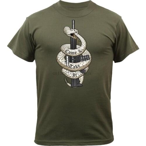 T-Shirt Come And Take It Olive Drab Mens Military Printed 61560 Rothco custom printed tshirt Summer Men fashion Tee