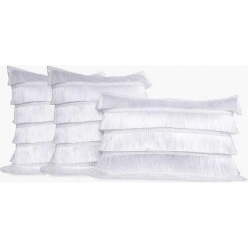White Tasseled Cushion Cover Set