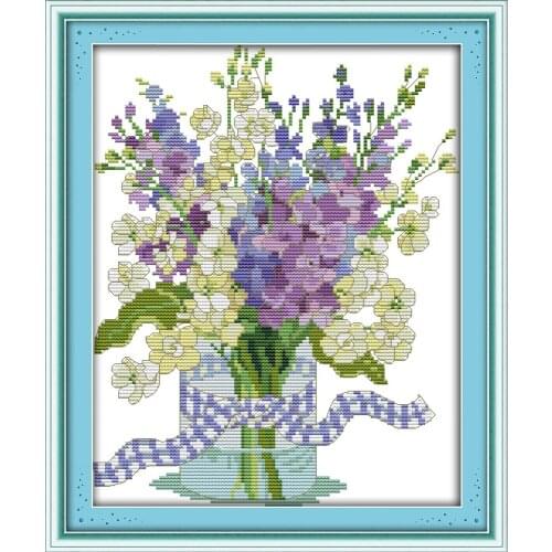 Orchid Printing pattern Cross Stitch Kits Chinese Embroidery Needlework DMC Counted Home Decor Cross-stitch set Beautiful gift