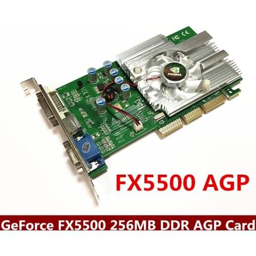 NEW Direct from Factory Free Shipping NEW GeForce FX5500 256MB DDR AGP 4X 8X VGA DVI Video Card