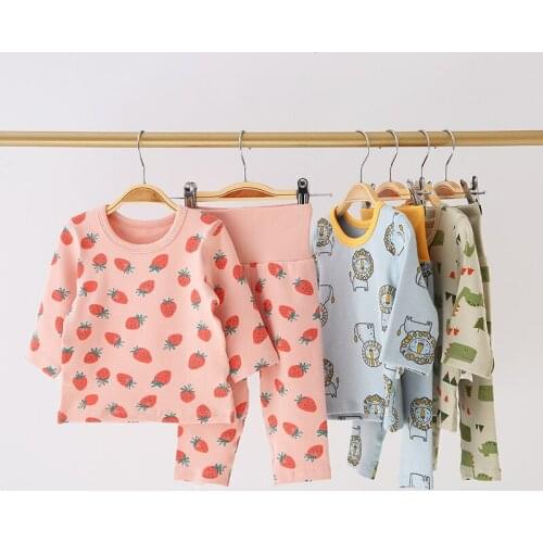 2pcs baby clothes boy and girls clothes t shirt top and pants long sleeves kids high waistband high quality 100% cotton babywear
