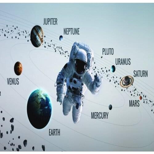 Dropship Colomac Wall Paper for Kids Room Universe Eight Planets Wallpaper Bedroom Modern Foto Wallpaper Papier Peint Mural 3d