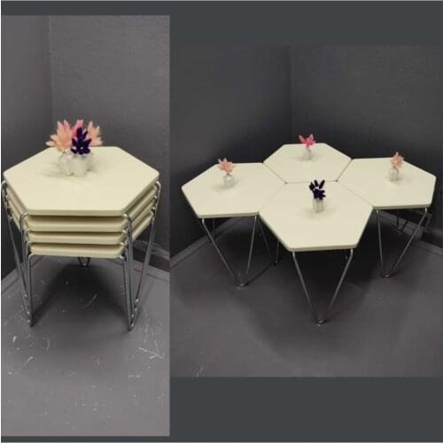 Modern Luxury Zigon 4'lü Wheel Mdf C Pattern Coffee table Black coffe table