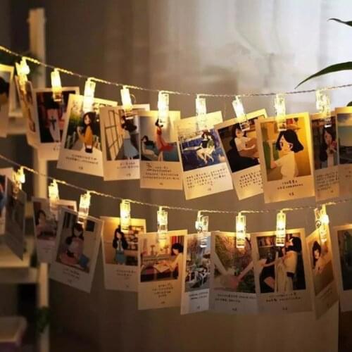 2m/3m/5m Photo Clip String Lights led Garland Christmas Fairyland Christmas Decorations For Home Battery Powered Outdoor Wedding