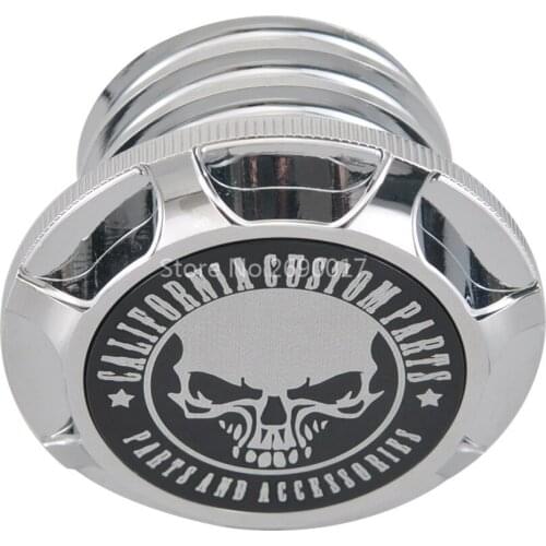 Universal Motorcycle Chrome Gas Tank Oil Cap Covers California Custom For Harley Sportster XL Touring 883 48 Dyna Softail 96-14