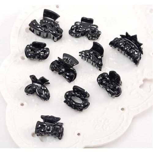 Lovely 10Pcs/lot fashion Hair Claw black Hairpin mix styles women Hair Clip hair accessories for women simple hair crab clamp