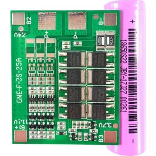 RISE-3S 12V 25A BMS Lithium Battery Charger Protection Board with Power Battery Enhance PCB Protection Board