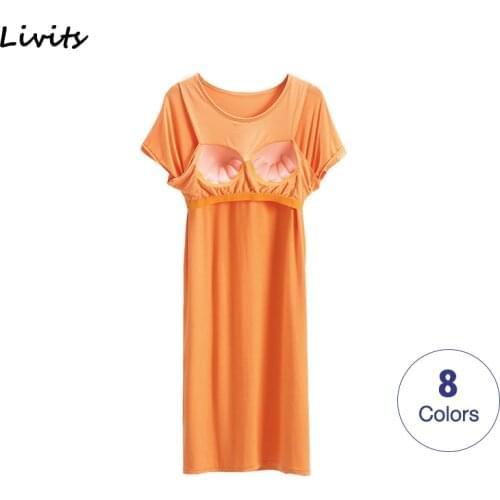 Women Dresses With Chest Pad Stretchable Modal Midi Dress Short Sleeve Sexy Casual Summer Korean SA1196