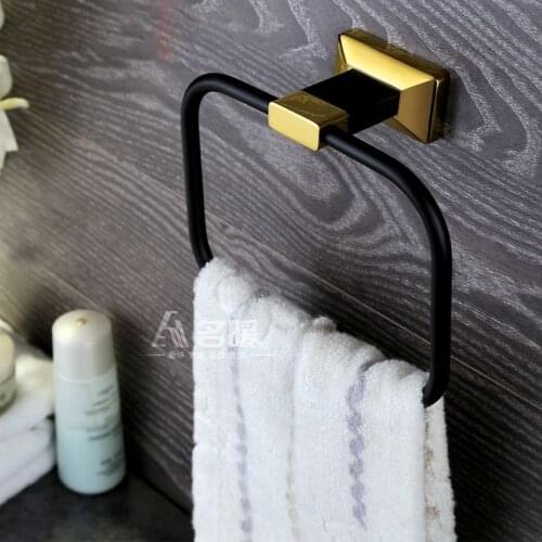 Gold and black Newest solid stainless steel Bathroom Hardware Accessory bathroom shelf towel rack