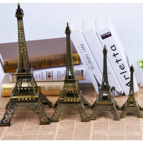 1Pc 4 Size 5-13cm Bronze Paris Tower Metal Crafts Figurine Statue Model Home Decor Souvenir Model kids Toys For Children